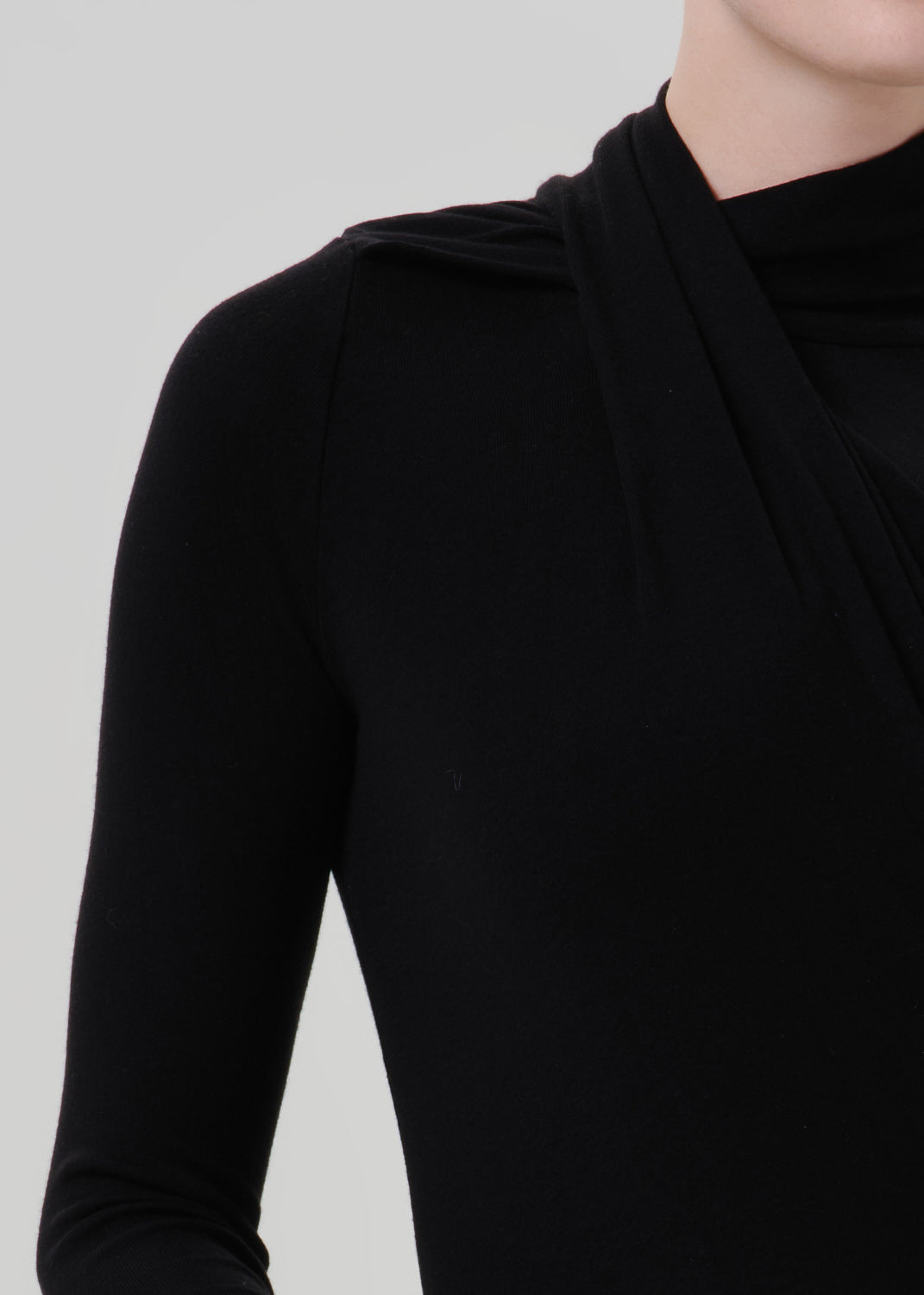Sculptural Bodysuit in Black