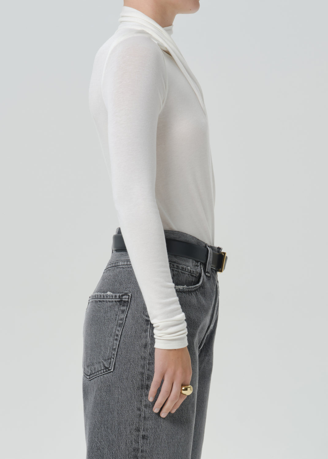 Sculptural Bodysuit in Pashmina