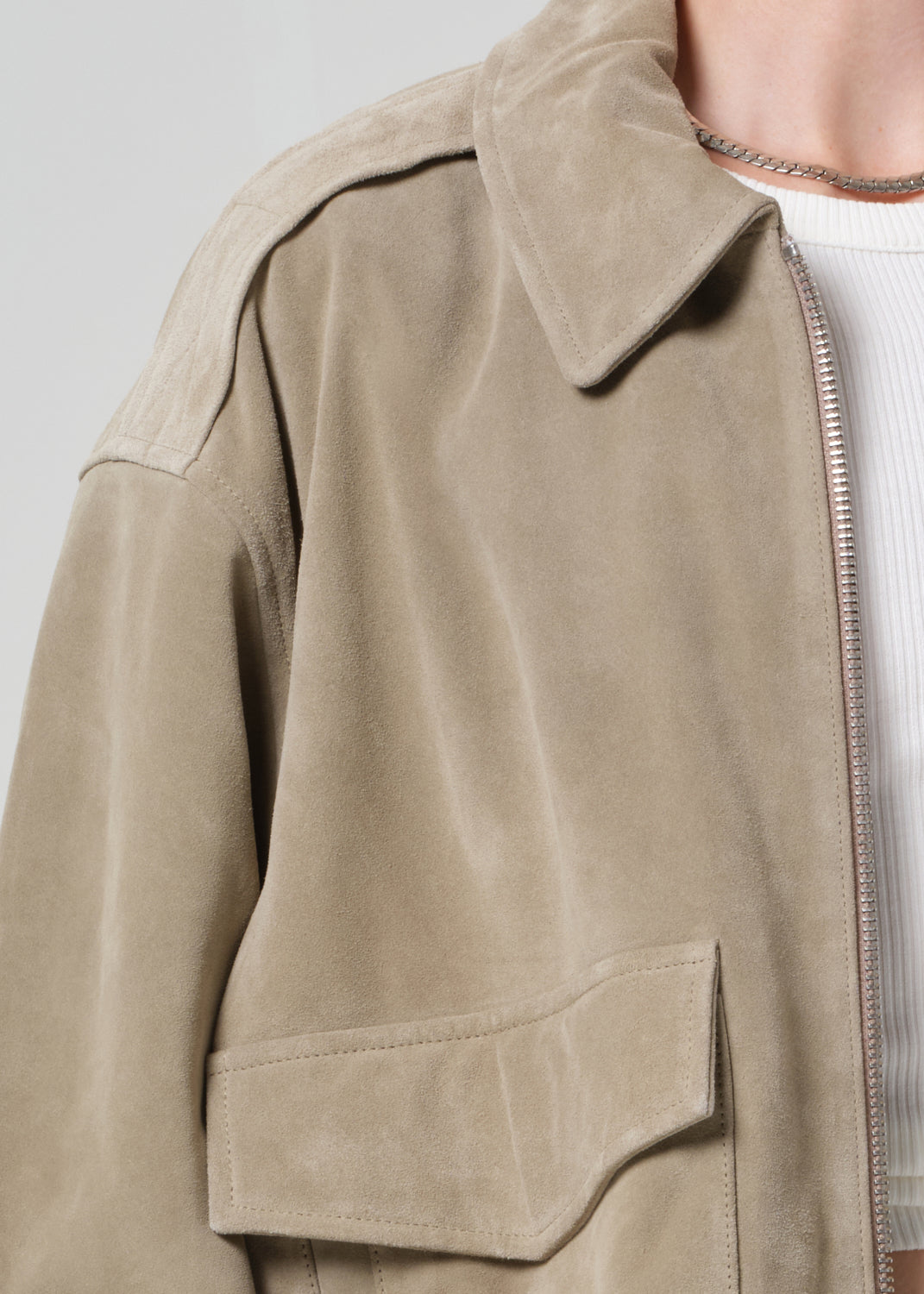 Vivienne Suede Jacket in Deep Olive