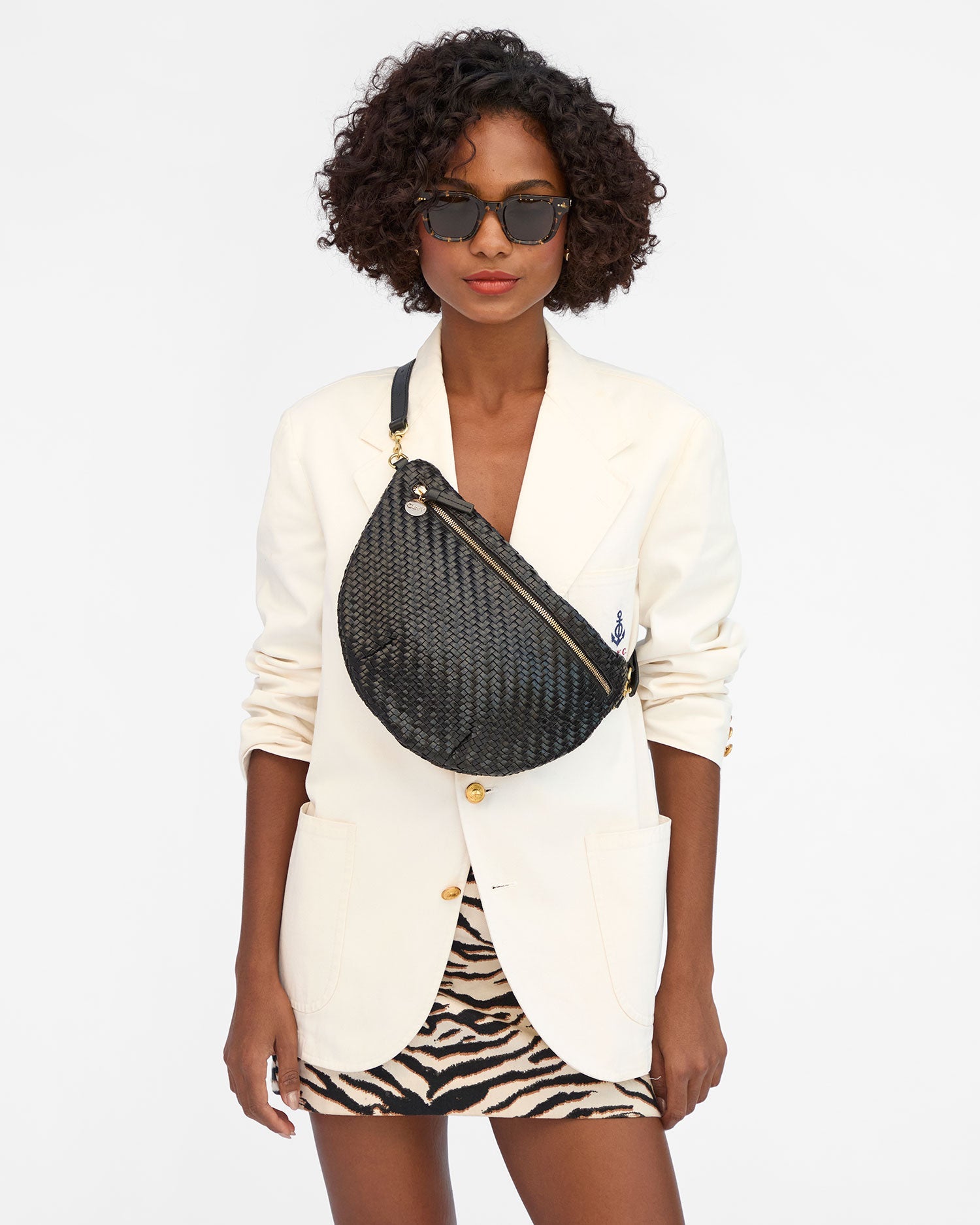Grande Fanny in Black Woven Zig-Zag