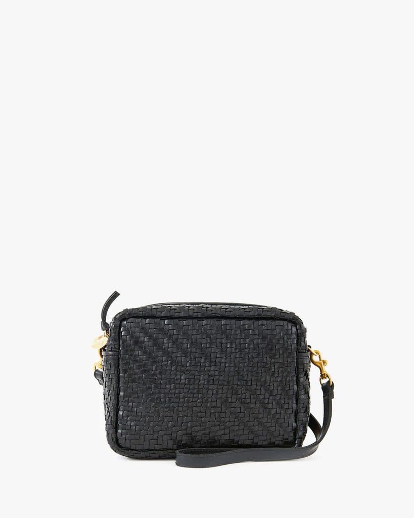Midi Sac in Black Woven Zig-Zag