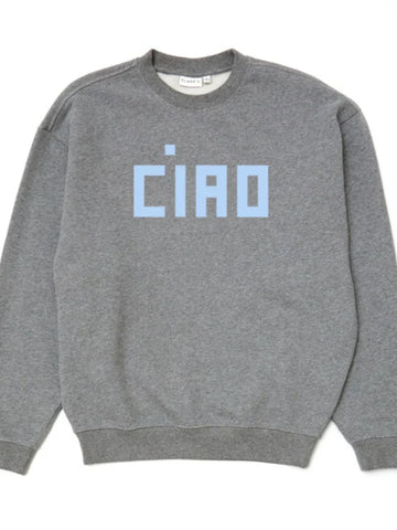 Oversized Sweatshirt in Grey Melange w/ Block Ciao