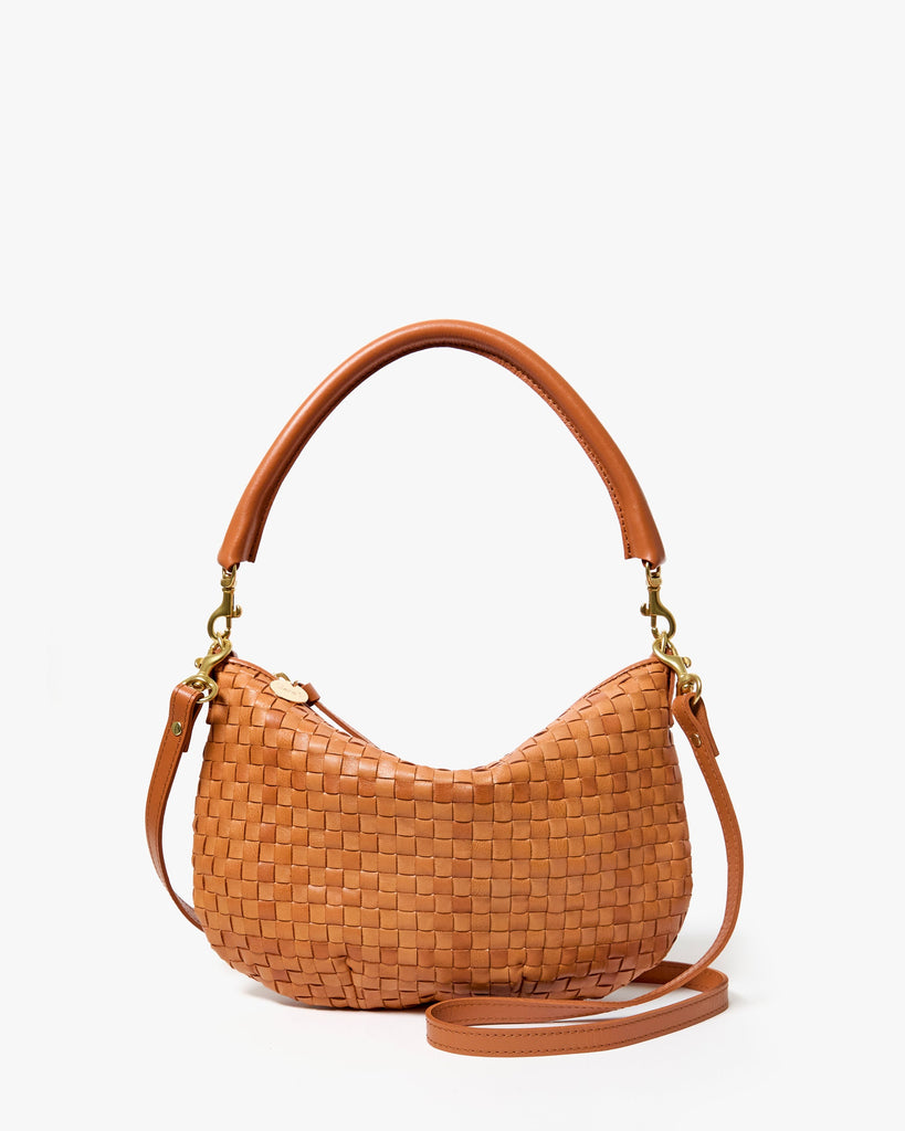 Petit Moyen Messenger in Natural Woven Checker