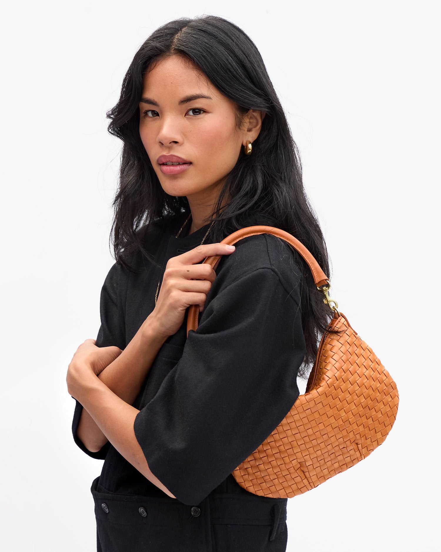 Petit Moyen Messenger in Natural Woven Checker