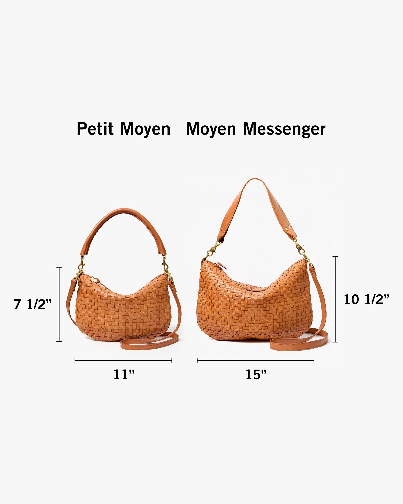 Petit Moyen Messenger in Natural Woven Checker