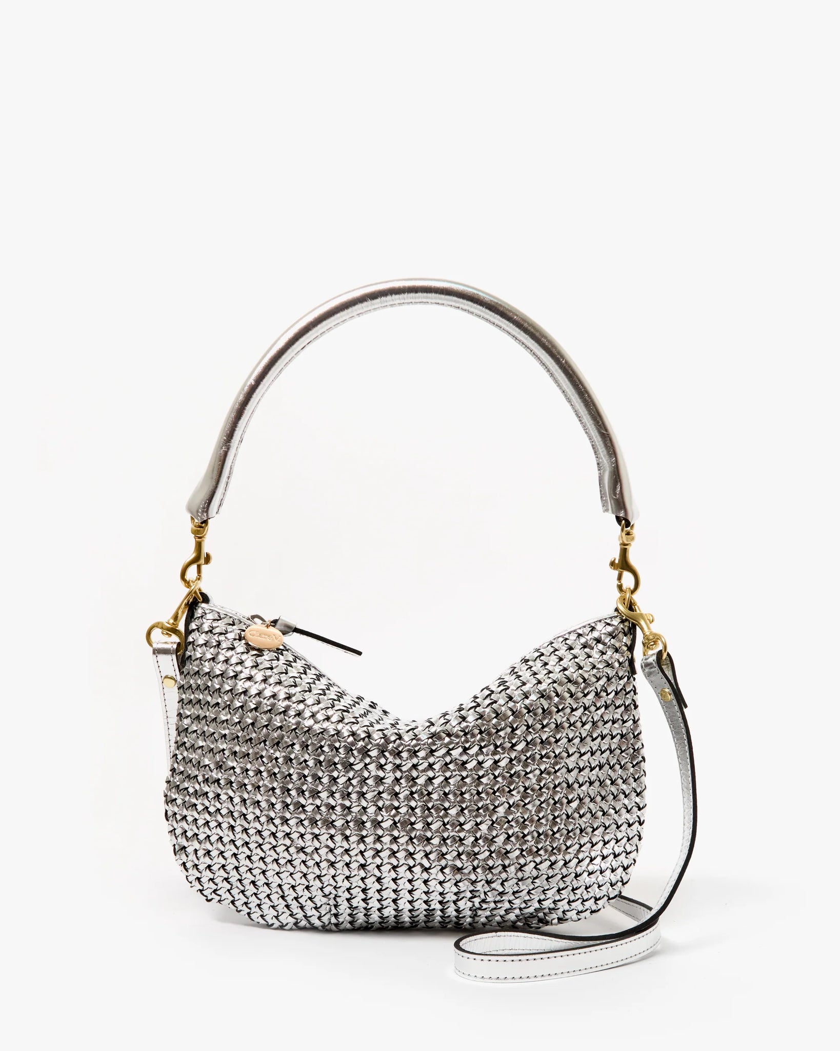 Petit Moyen Messenger in Silver Woven Étoile