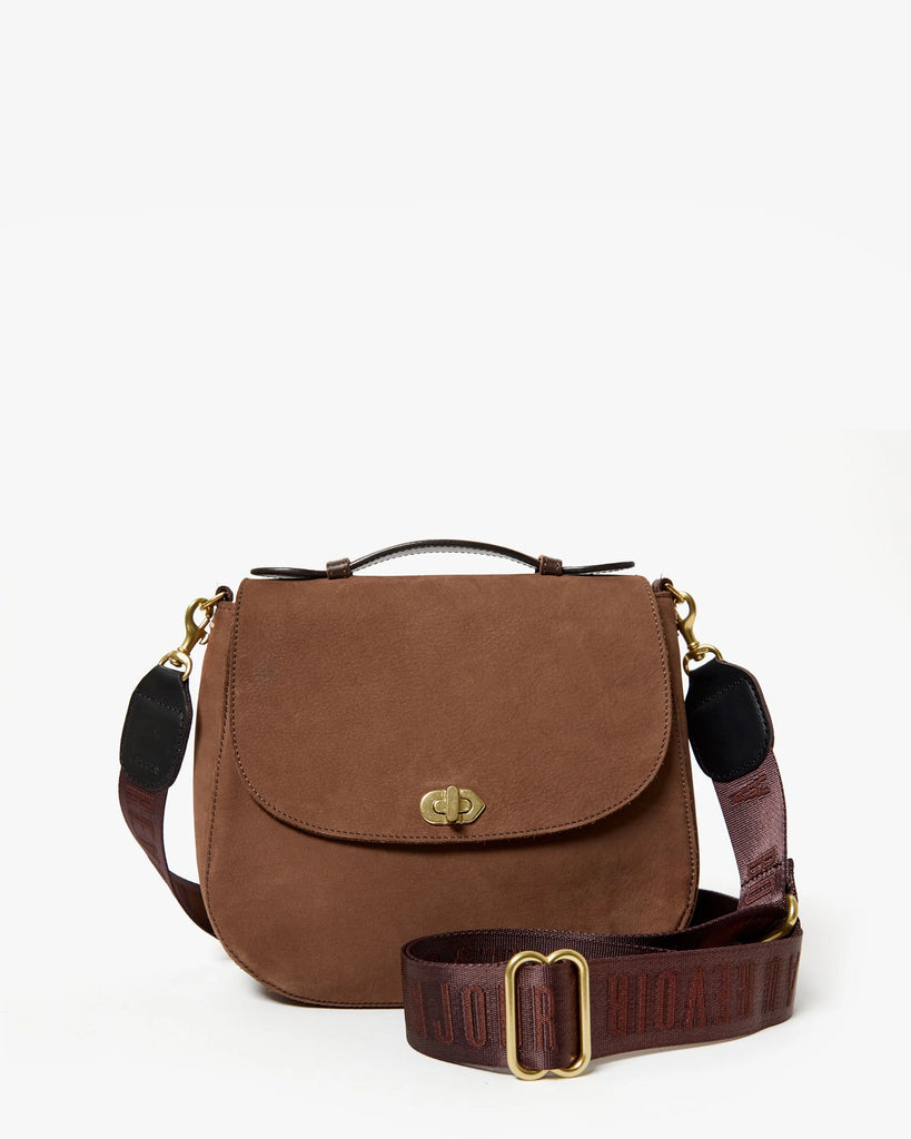 Adjustable Crossbody Strap in Chocolate Tonal Bonjour Au Revoir