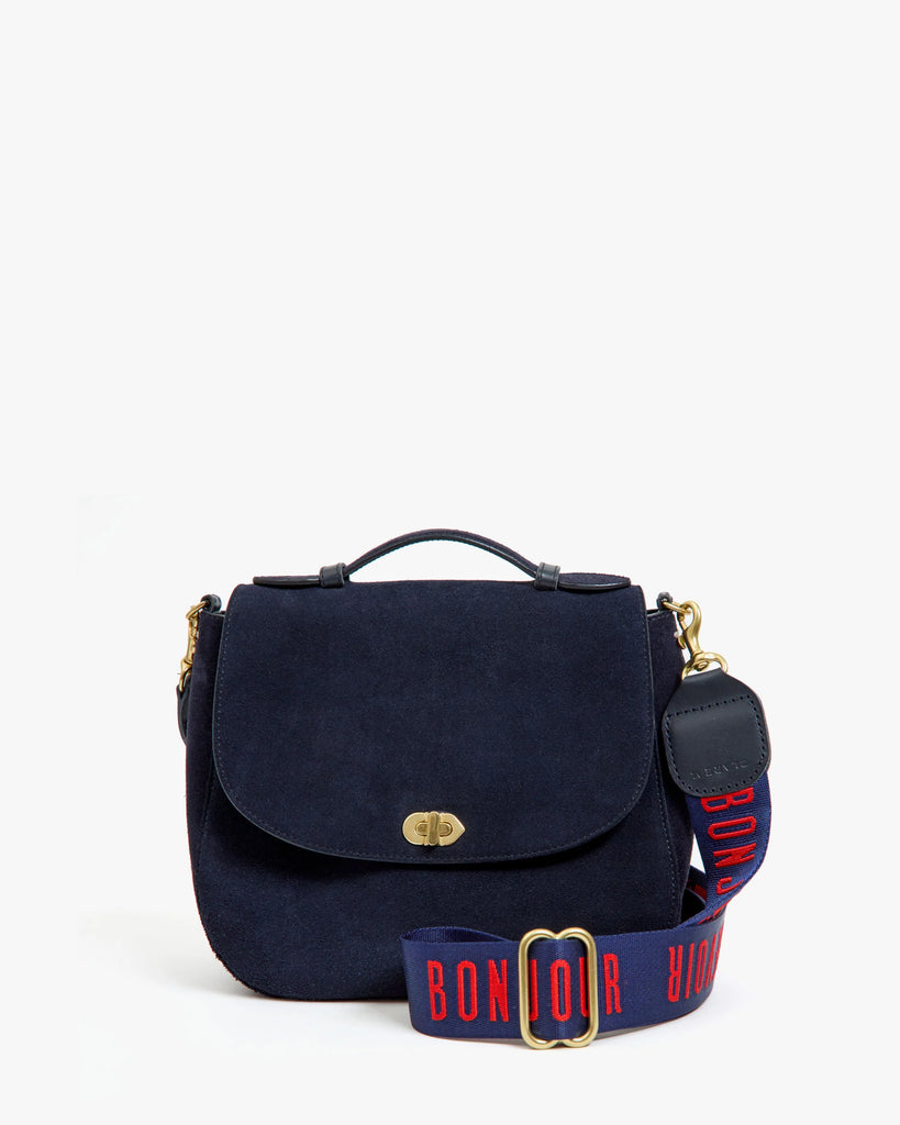 Adjustable Crossbody Strap in Navy/Poppy Bonjour Au Revoir