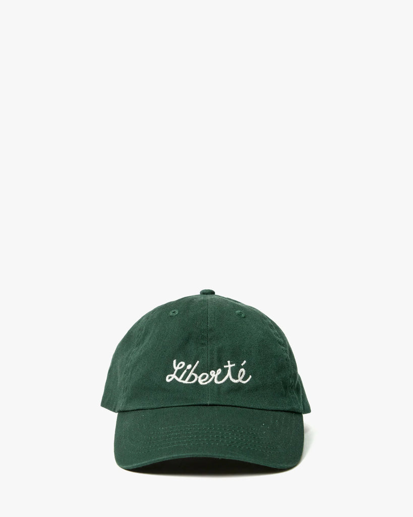 Baseball Hat in Forest with Cream Embroidered Liberté