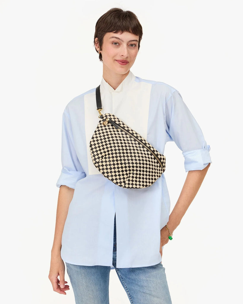 Grande Fanny in Black/Cream Woven Checker