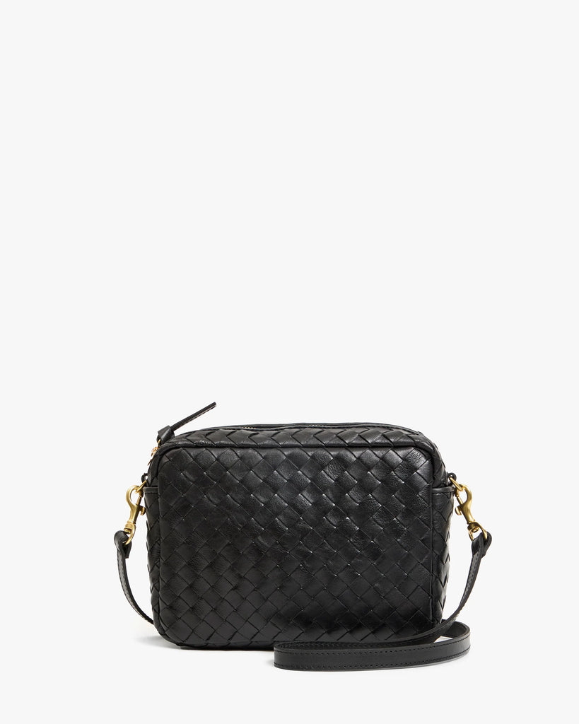 Midi Sac in Black Diagonal Woven