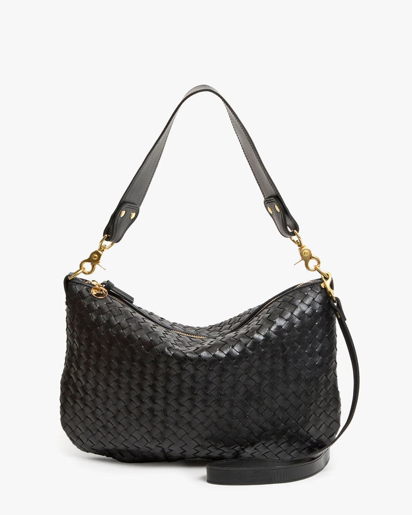 Moyen Messenger in Black Diagonal Woven
