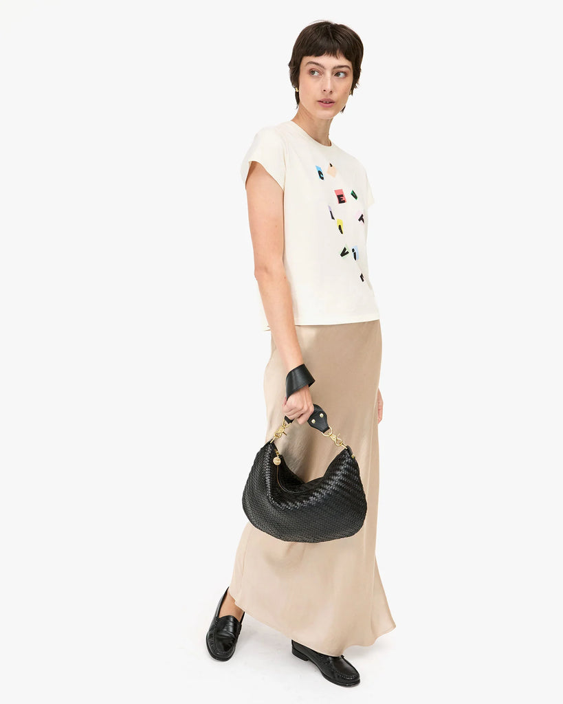 Moyen Messenger in Black Woven Zig-Zag