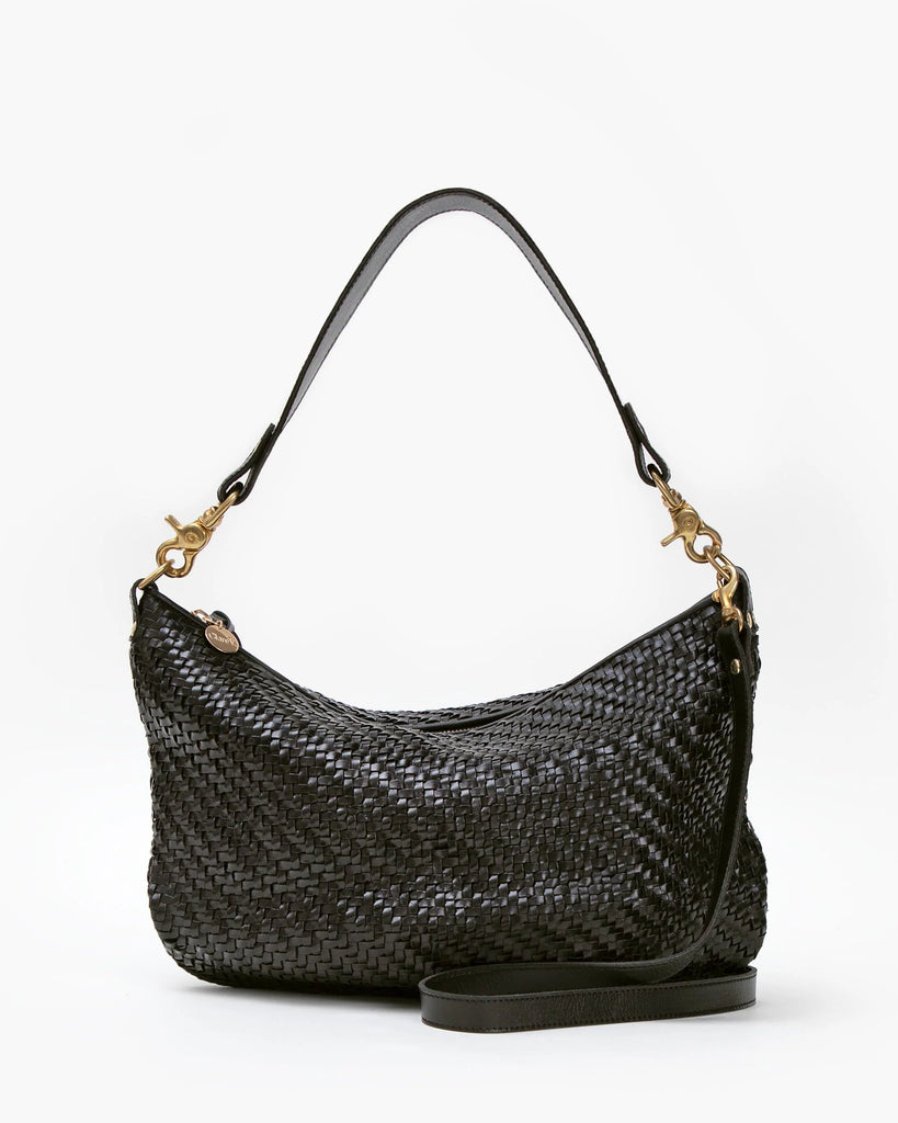Moyen Messenger in Black Woven Zig-Zag