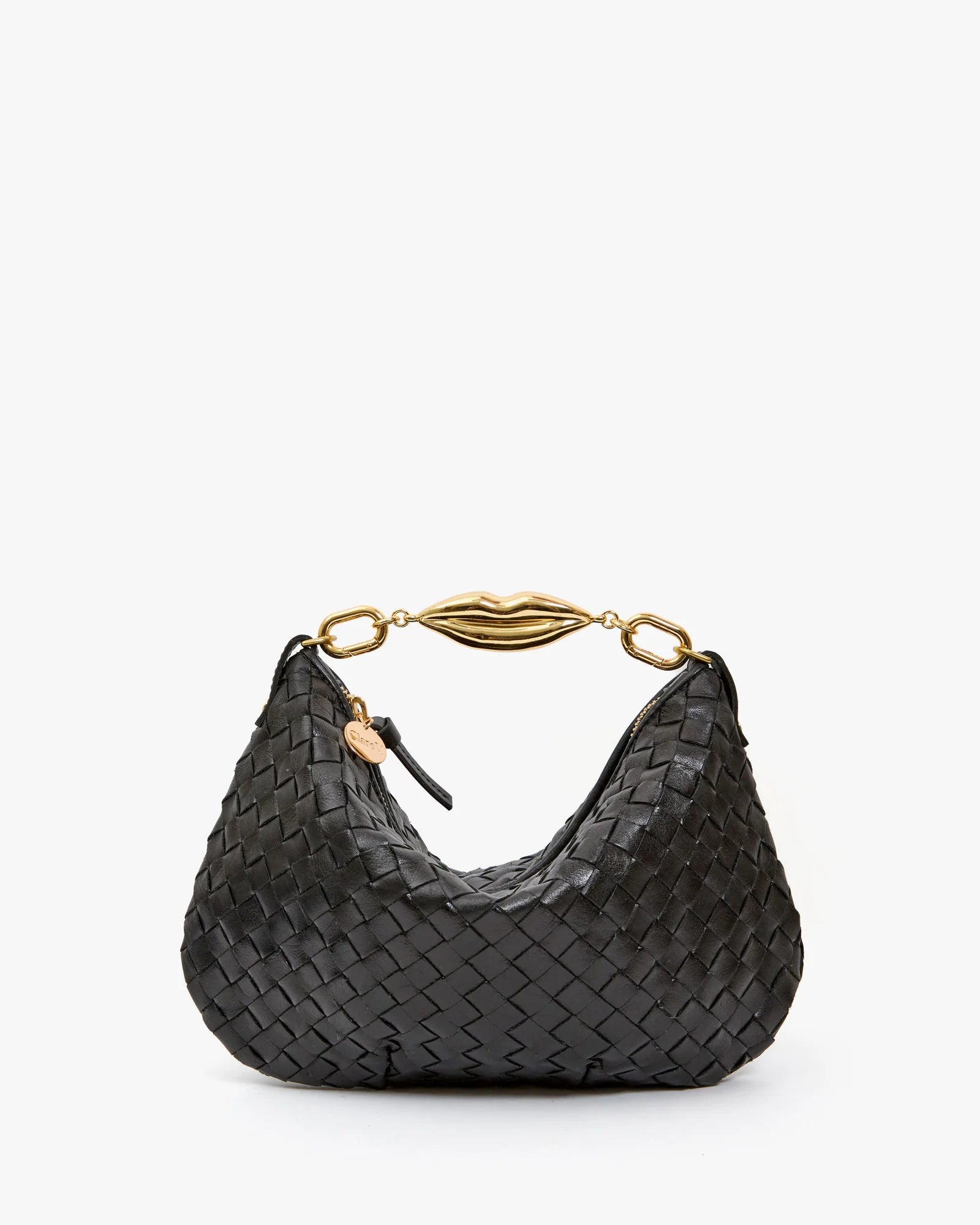 Petit Moyen Messenger in Black Diagonal Woven