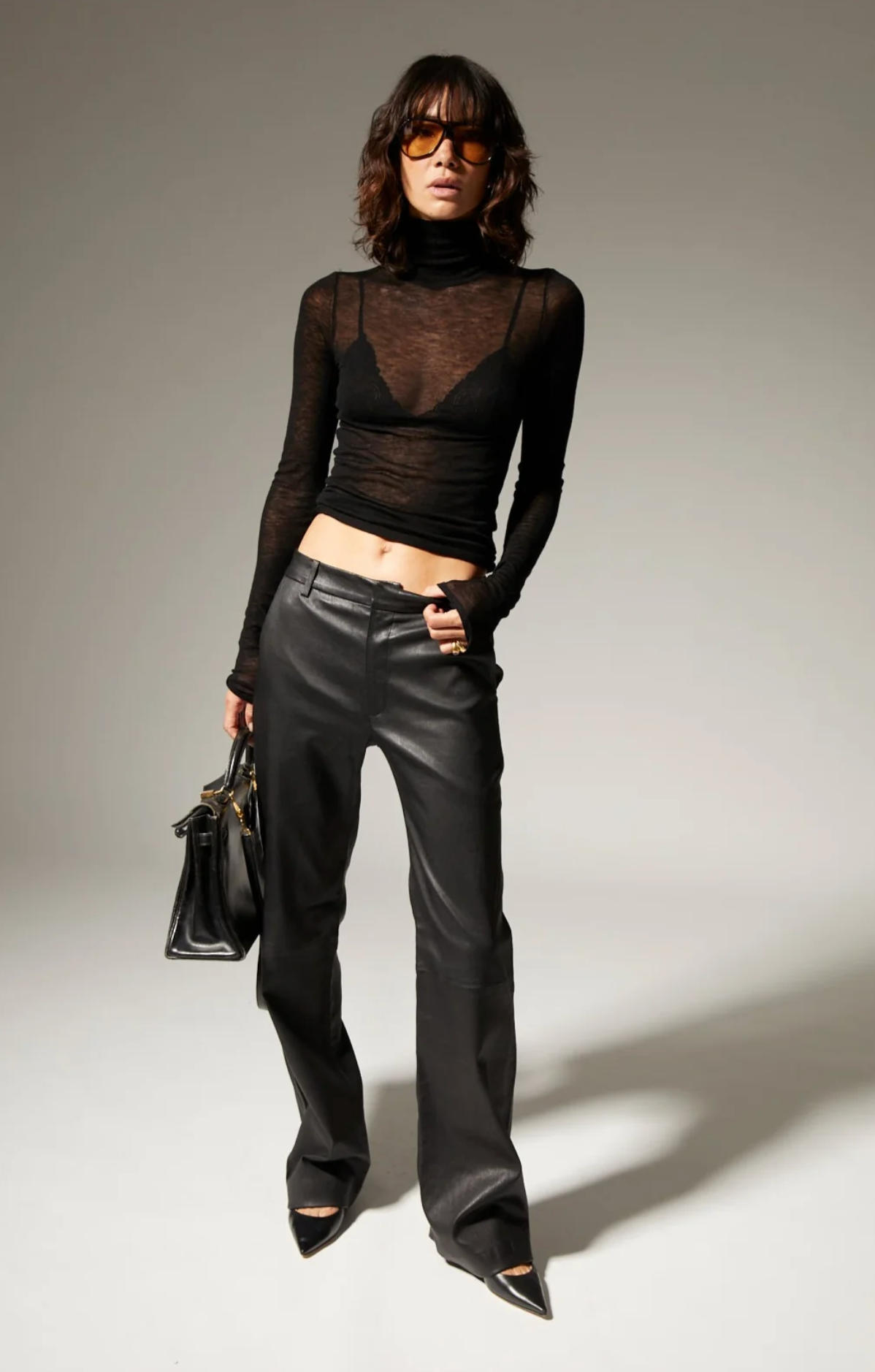 Classic Leather Trousers in Black