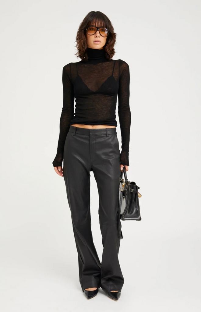Classic Leather Trousers in Black