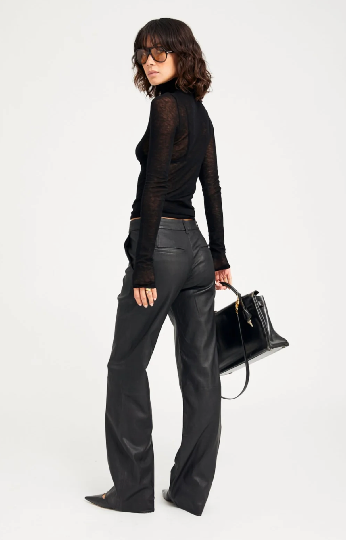 Classic Leather Trousers in Black