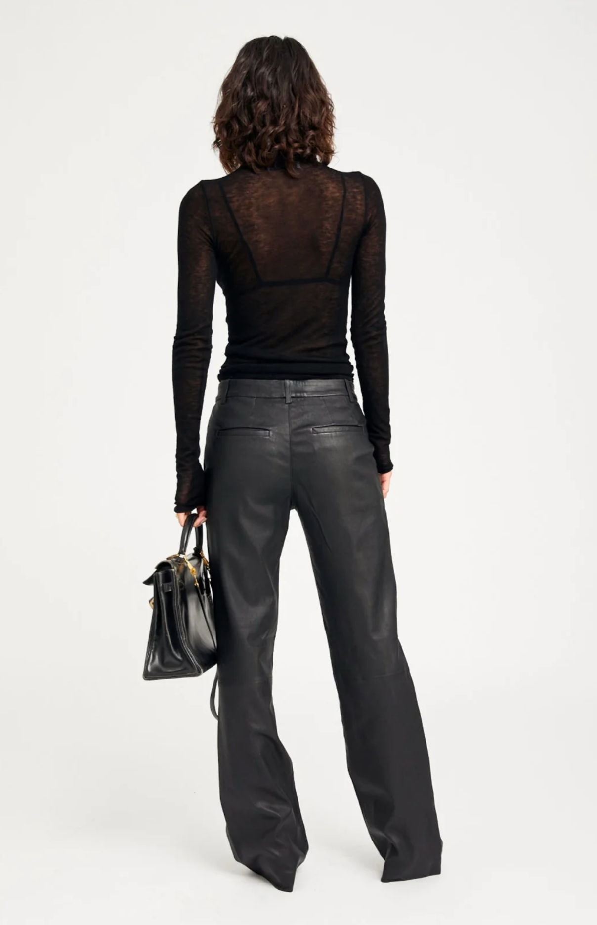Classic Leather Trousers in Black