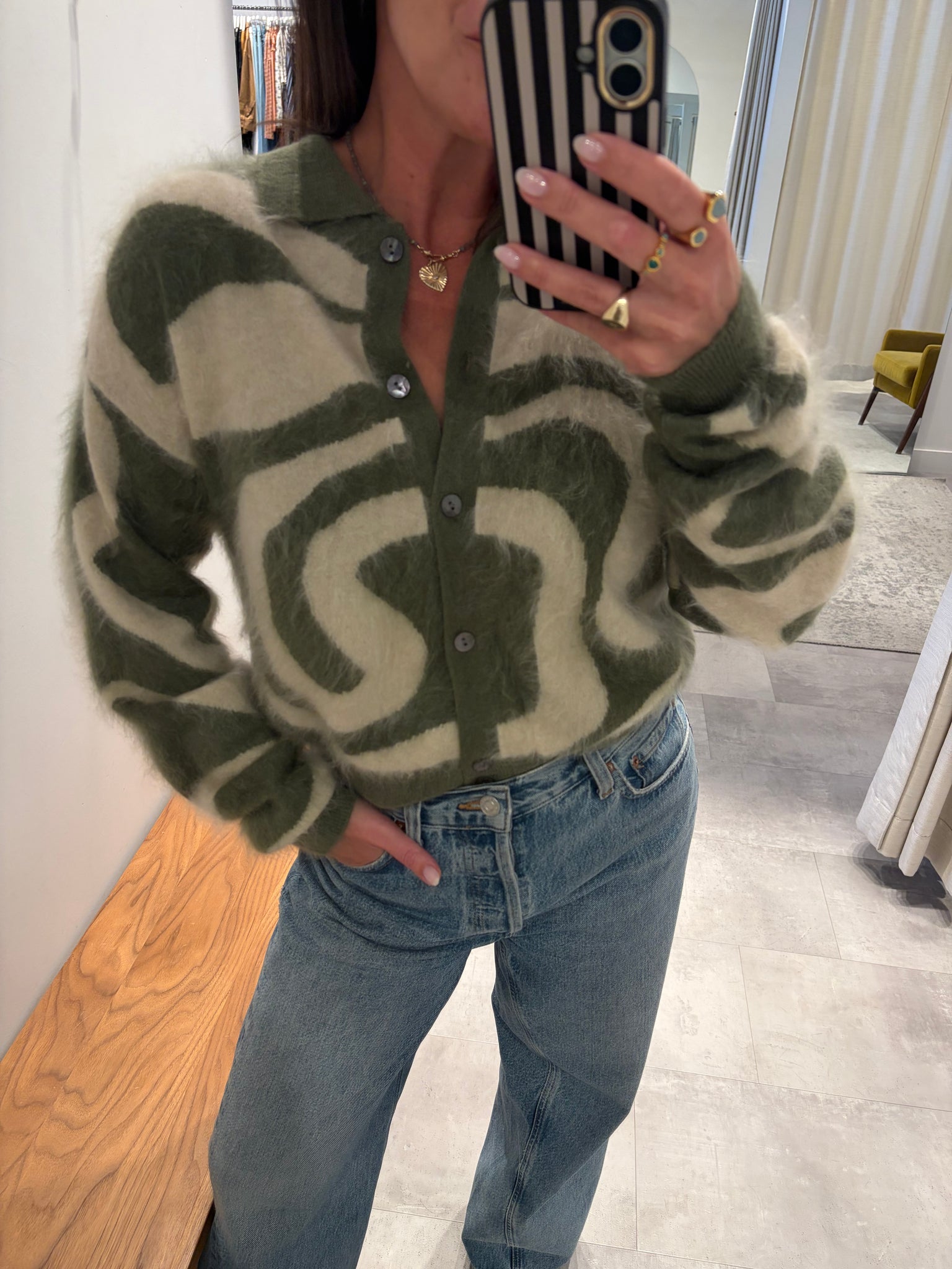 Brushed Avalanche Polo Jacket in Woodland Waves