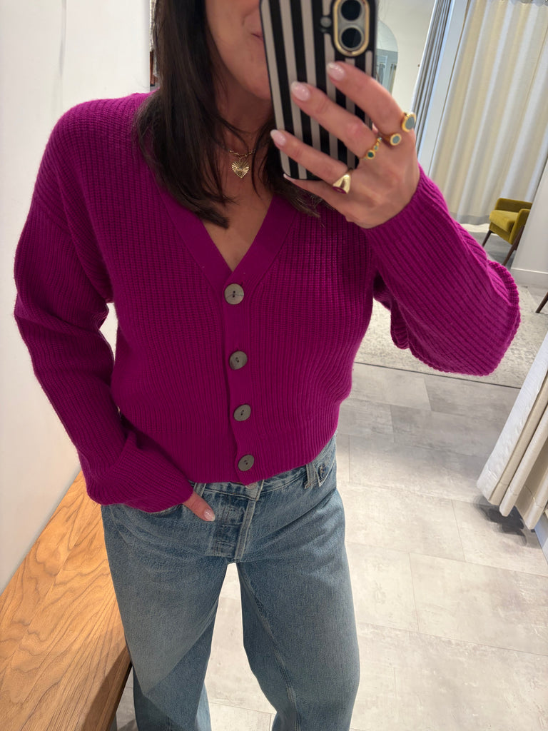 MC Hakuba Cardigan in Deep Berry