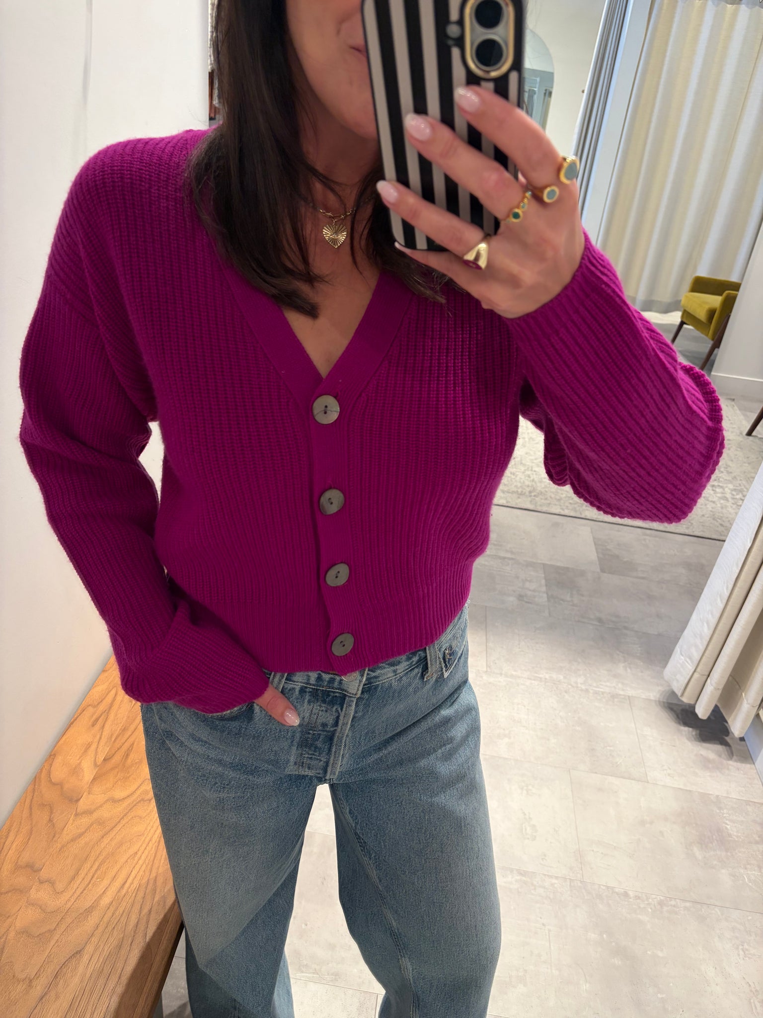 MC Hakuba Cardigan in Deep Berry