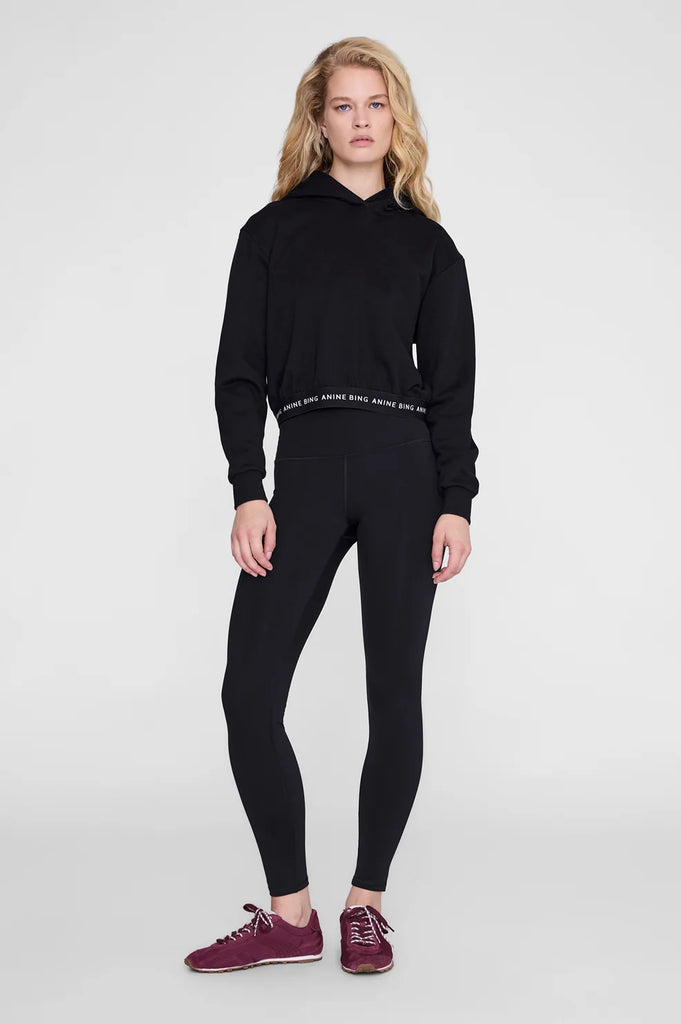 Dany Cropped Hoodie in Black