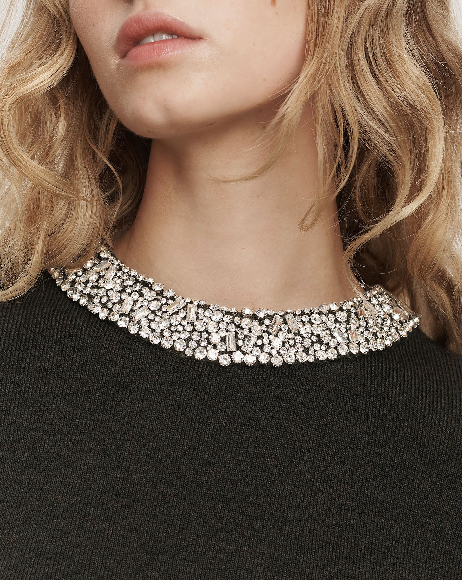 Daro Embellished Sweater in Green Shadow