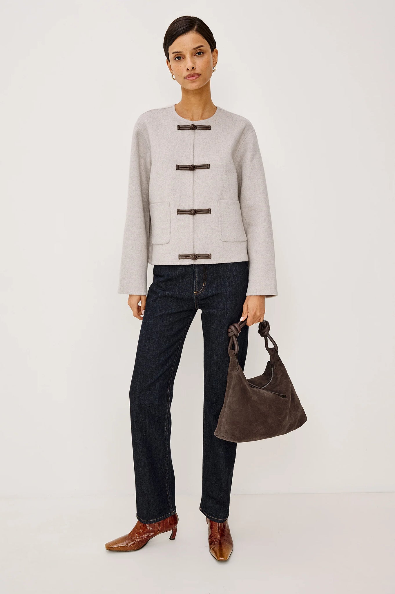 Deidre Jacket in Heather Oat