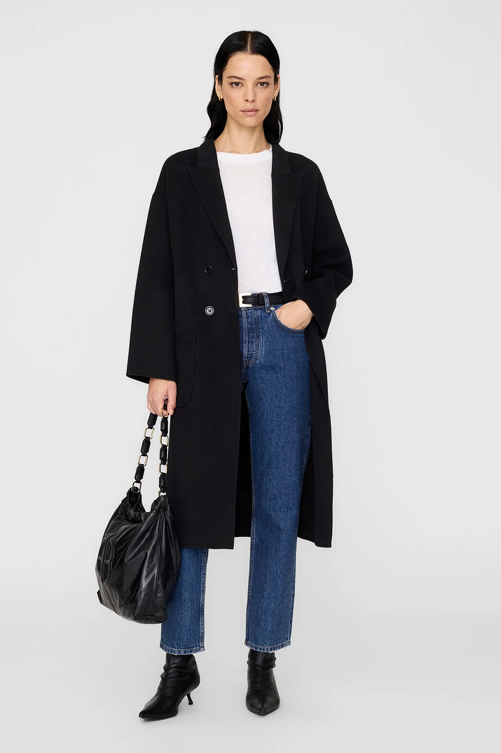 Dylan Coat in Black Cashmere Blend