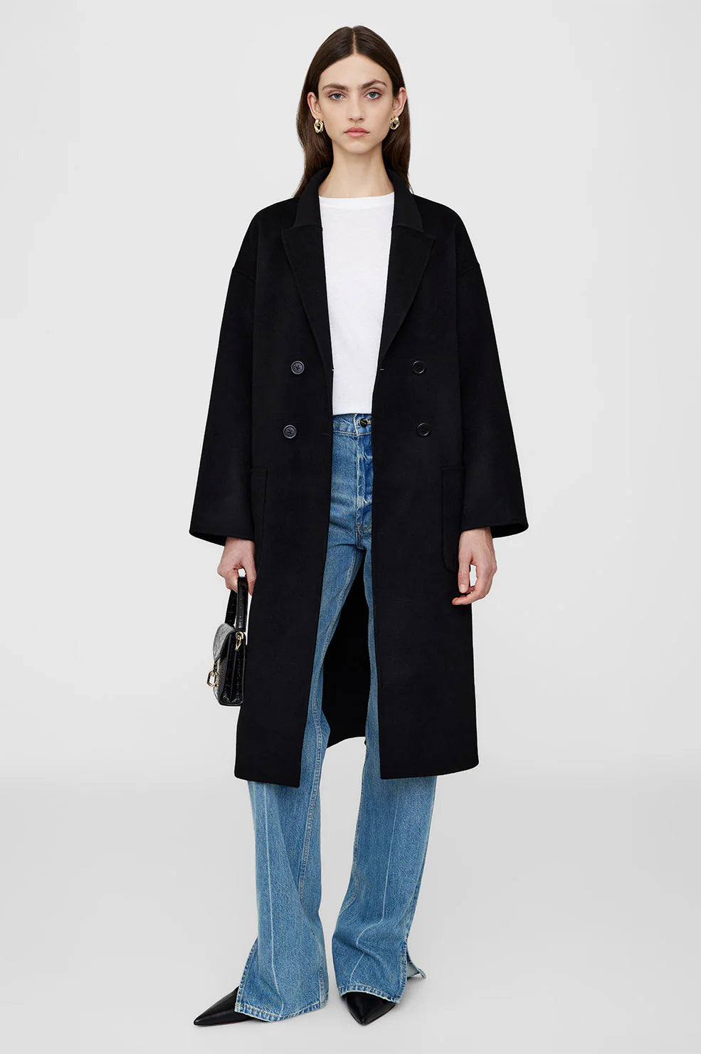 Dylan Coat in Black Cashmere Blend