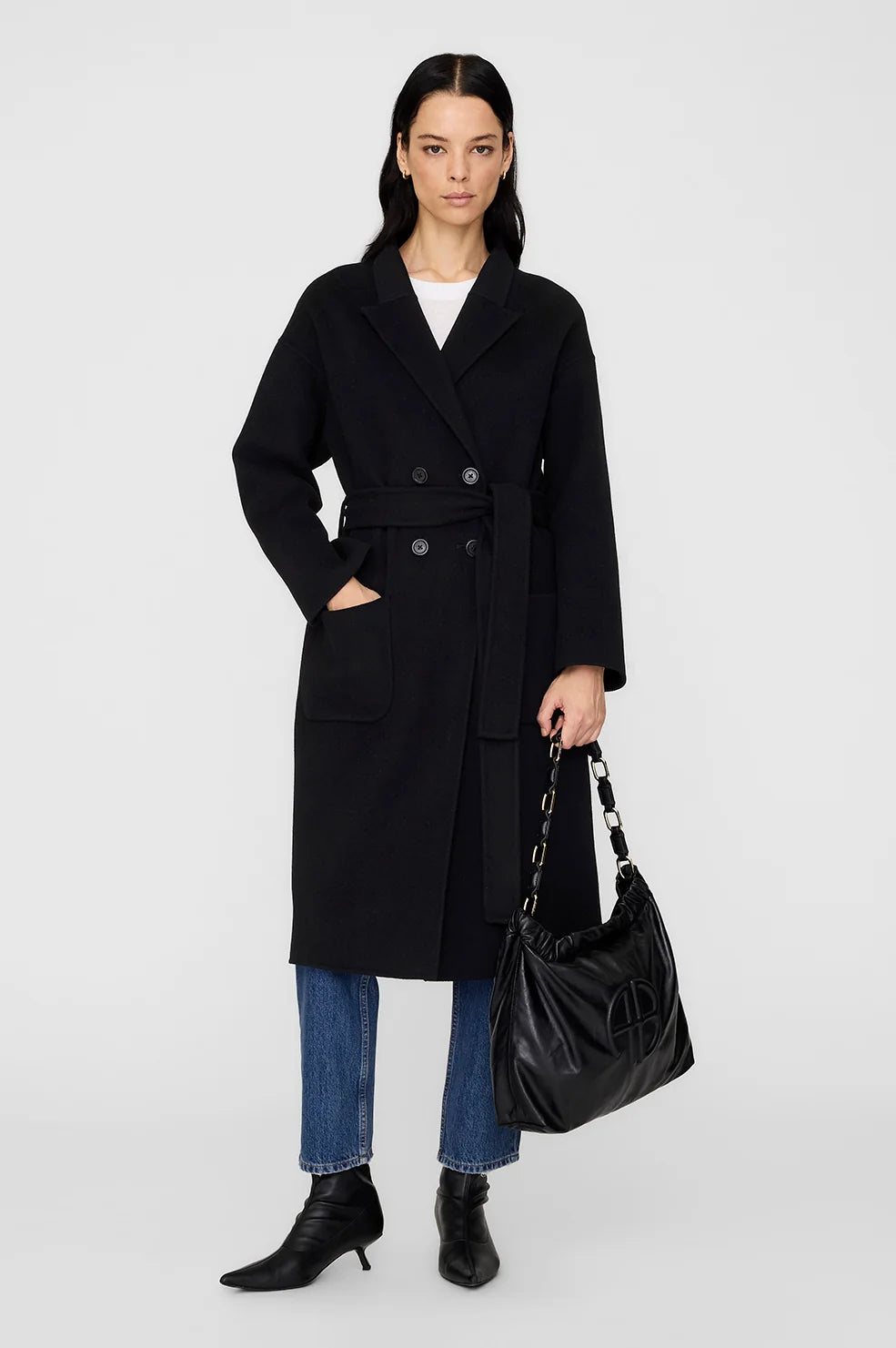 Dylan Coat in Black Cashmere Blend