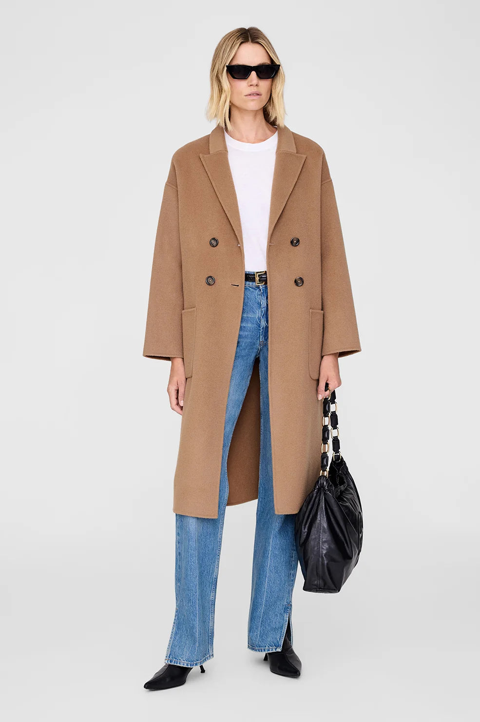 Dylan Coat in Camel Cashmere Blend