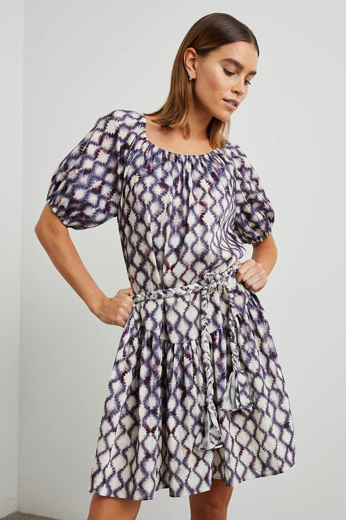 Emmaline Dress in Iris Shibori