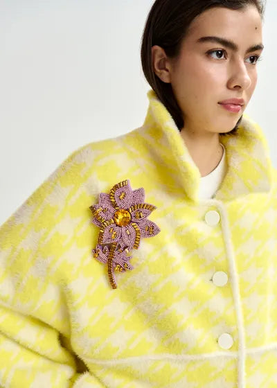 Jamazing Big Flower Brooch in Bright Mauve