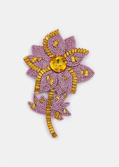 Jamazing Big Flower Brooch in Bright Mauve