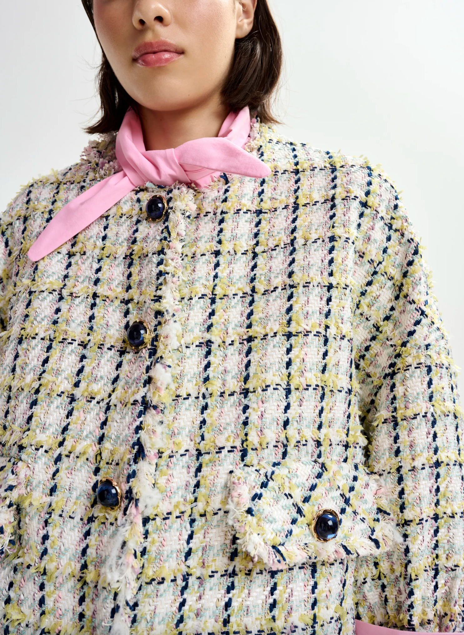 Jayden Boxy Cropped Jacket in Basil Smash