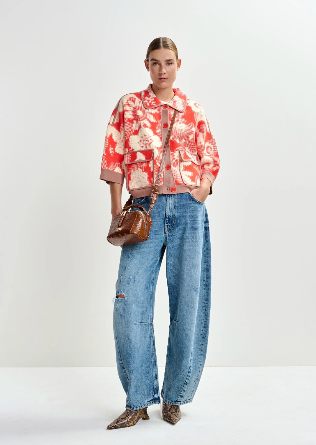 Joly Knit Cardigan in Orange Brulee