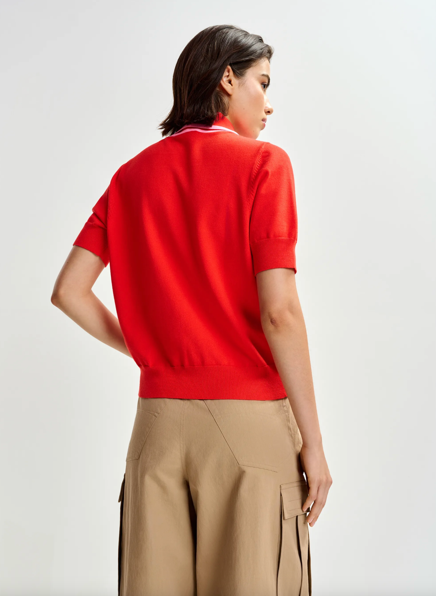 Jonda Contrast Colour Polo in Orange Brulee
