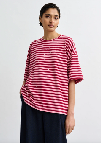 Joste Striped T-Shirt in Forever Blush