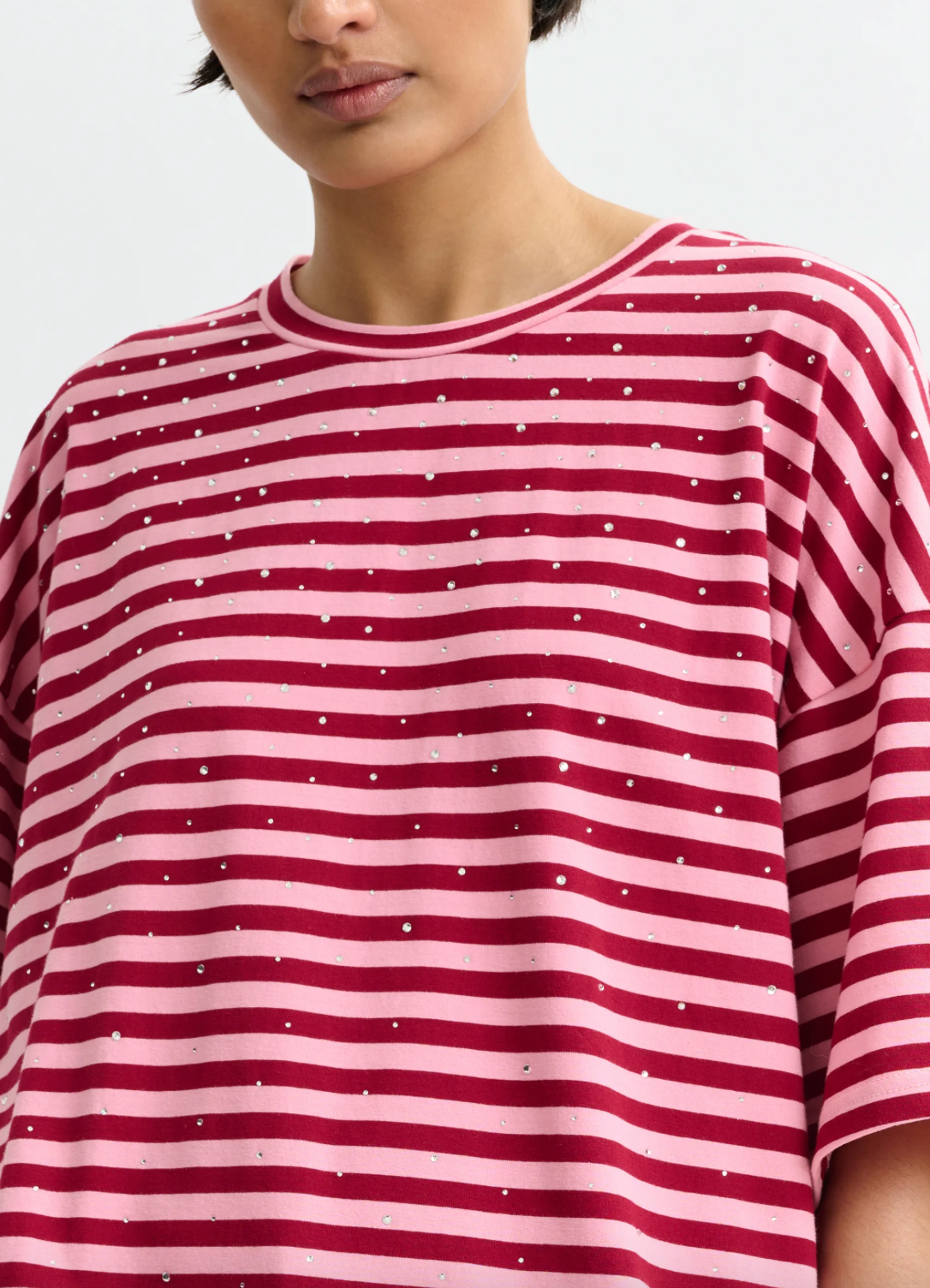 Joste Striped T-Shirt in Forever Blush