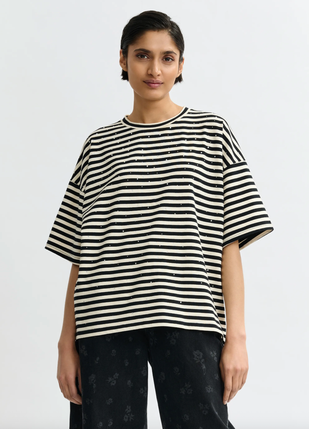 Joste Striped T-Shirt in Off-White