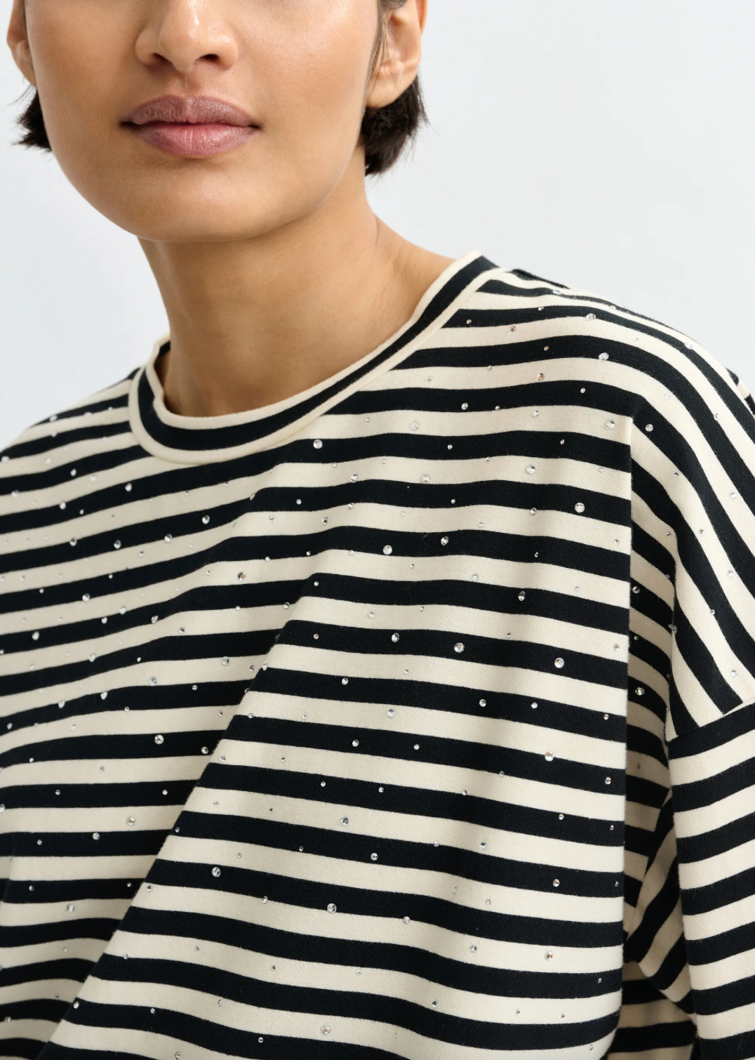 Joste Striped T-Shirt in Off-White