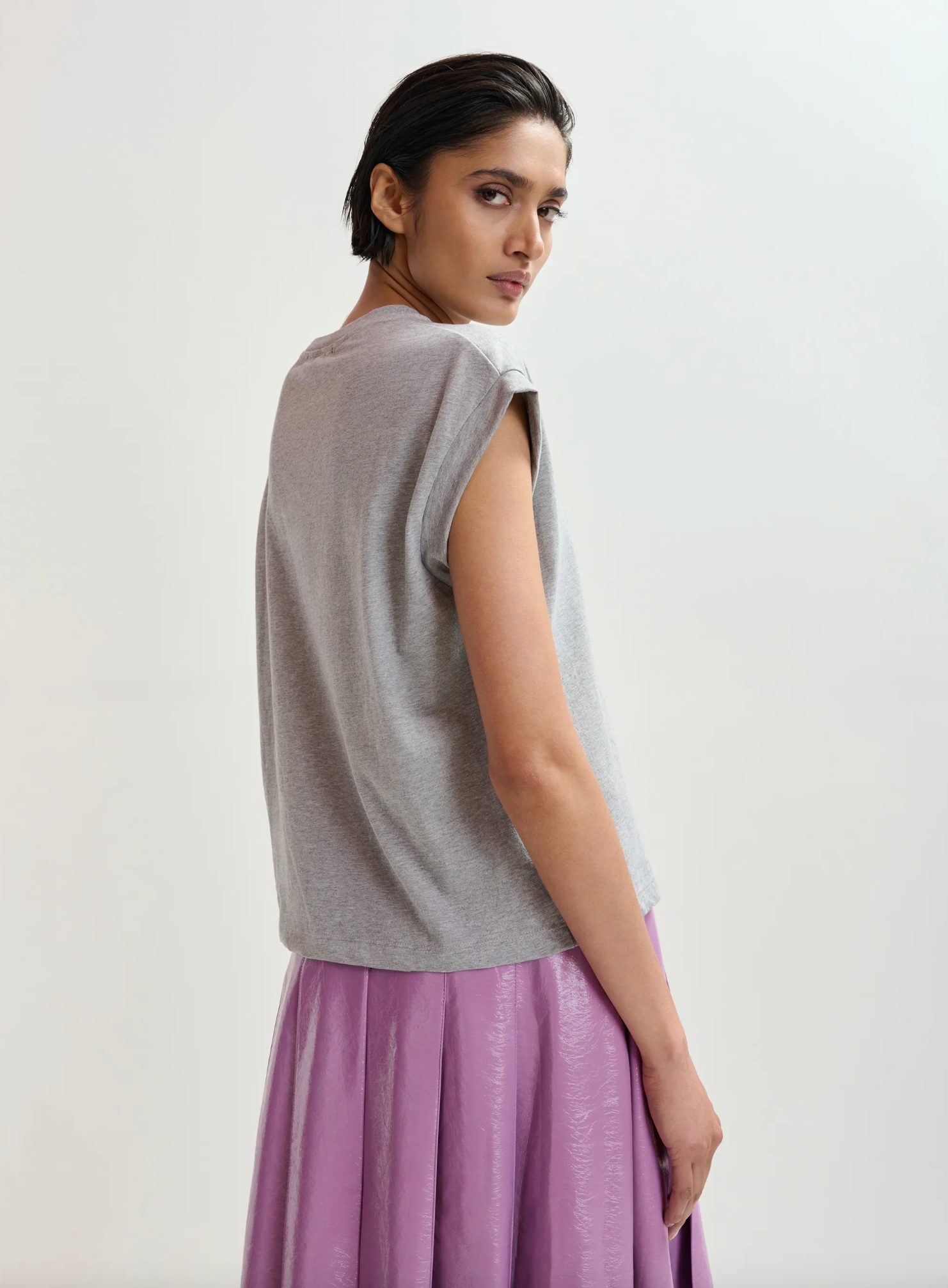 Jungala Embroidered T-Shirt in Foggy Brain