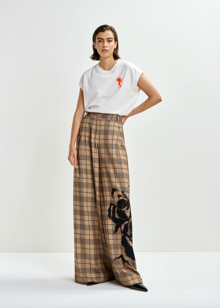 Jungala Embroidered T-Shirt in Off-White