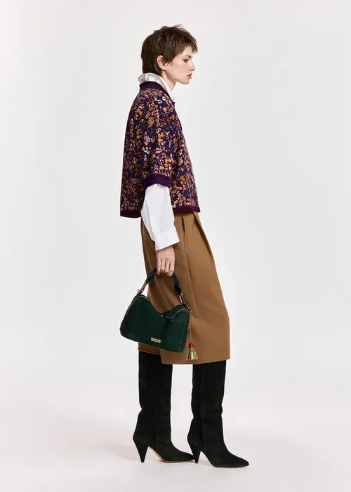 Kartos Knitted Jacquard Polo in Wine Not