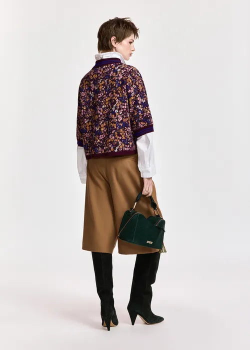 Kartos Knitted Jacquard Polo in Wine Not