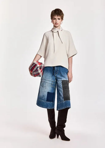 Kassie Neck Tie T-Shirt in Mushroom Mood