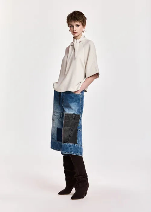 Kassie Neck Tie T-Shirt in Mushroom Mood
