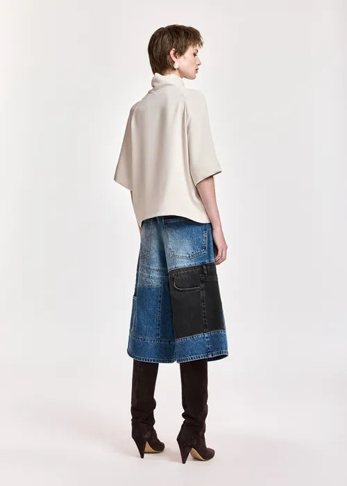 Kassie Neck Tie T-Shirt in Mushroom Mood
